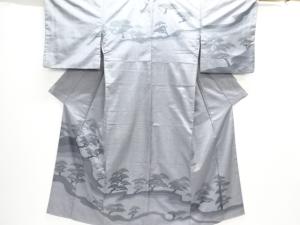 松模様本場大島紬一つ紋訪問着（重ね衿付き）